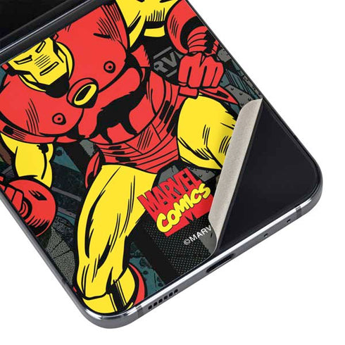 Marvel Classic Comics Iron Man Action Vintage Galaxy Z Flip5 5G Skin